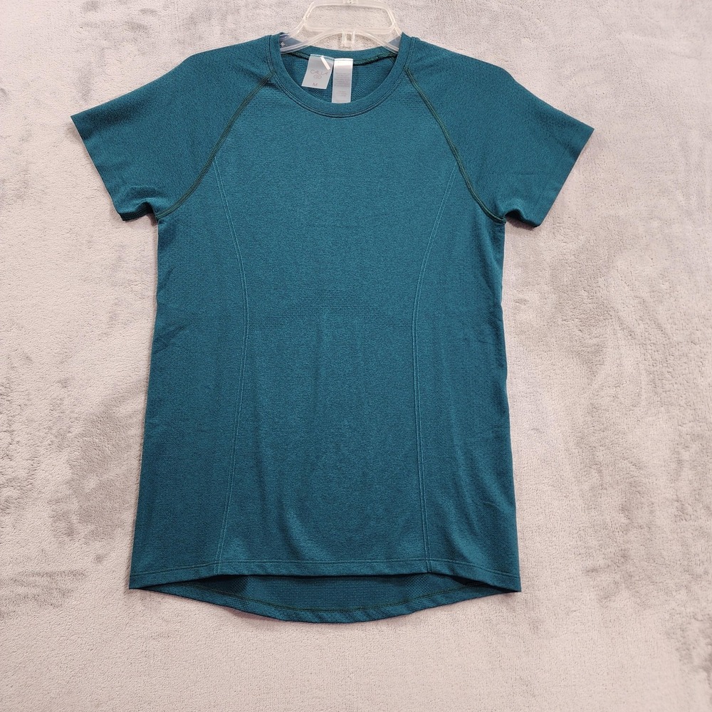 CALIA Top Womens M Teal Green Short Sleeve Crew Neck Lightweight Stretch Workout